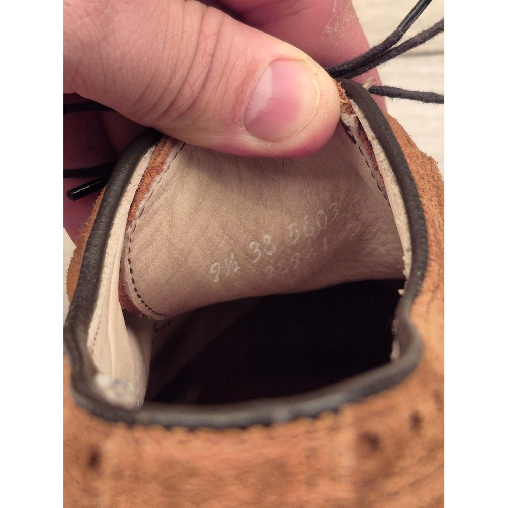 Allen‎ Edmonds Mens Tan Suede Wingtip Brogue Derby Shoes Lace Up Leather 9.5 EEE - Picture 11 of 11